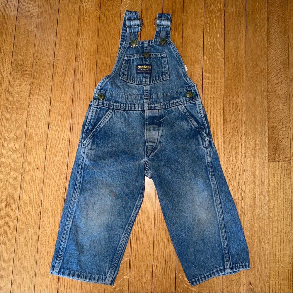 Osh Kosh B’gosh kids vintage overalls 1970s vestbak union made Distressed Denim